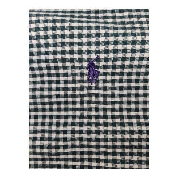 Ralph Lauren Button Down Shirt Large Men's Green Gingham Check Long Sleeve VGT - Picture 6 of 7
